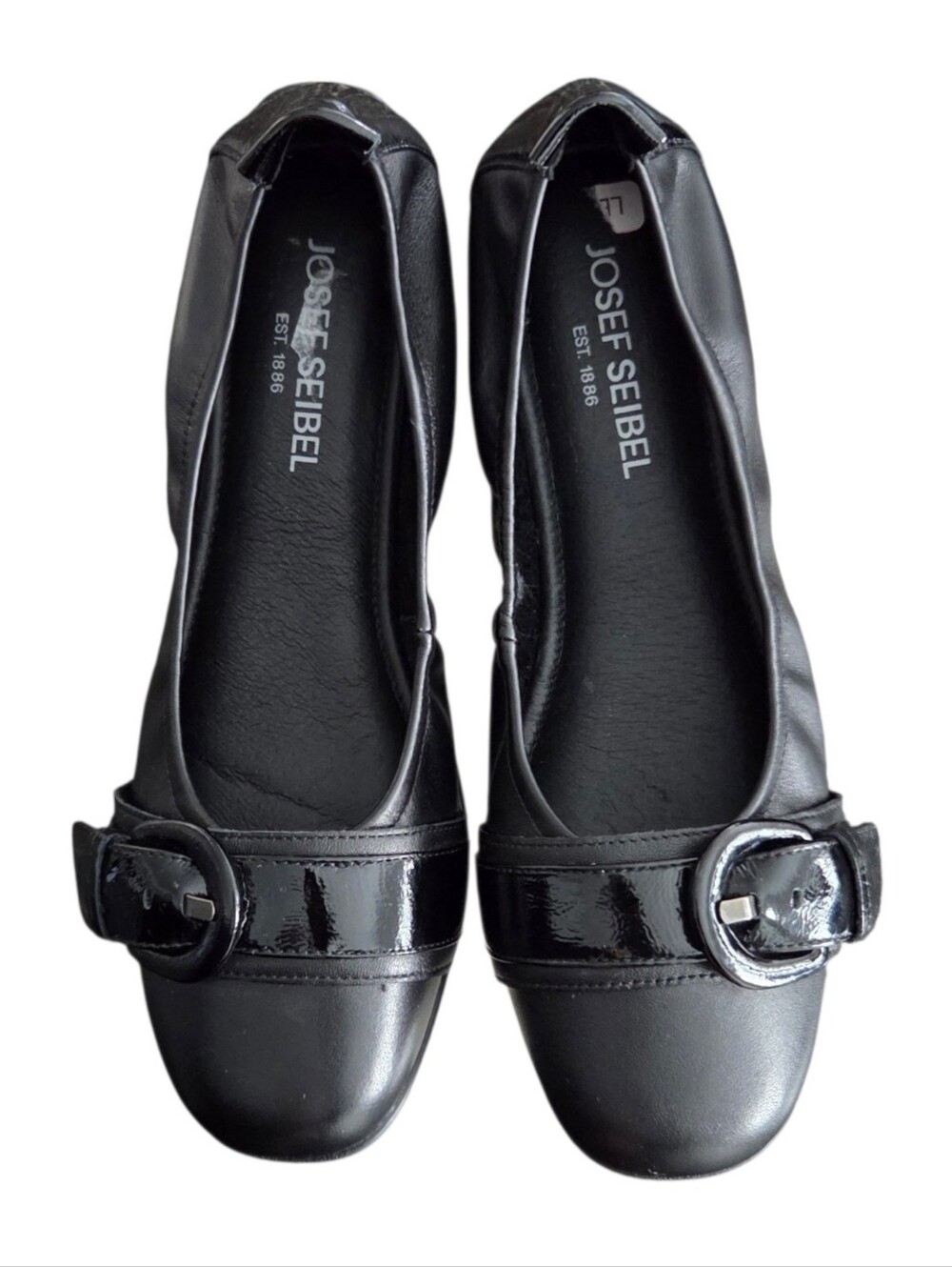 Josef Seibel Fenja 23 Black Leather Ballet Flats Women's Size 40